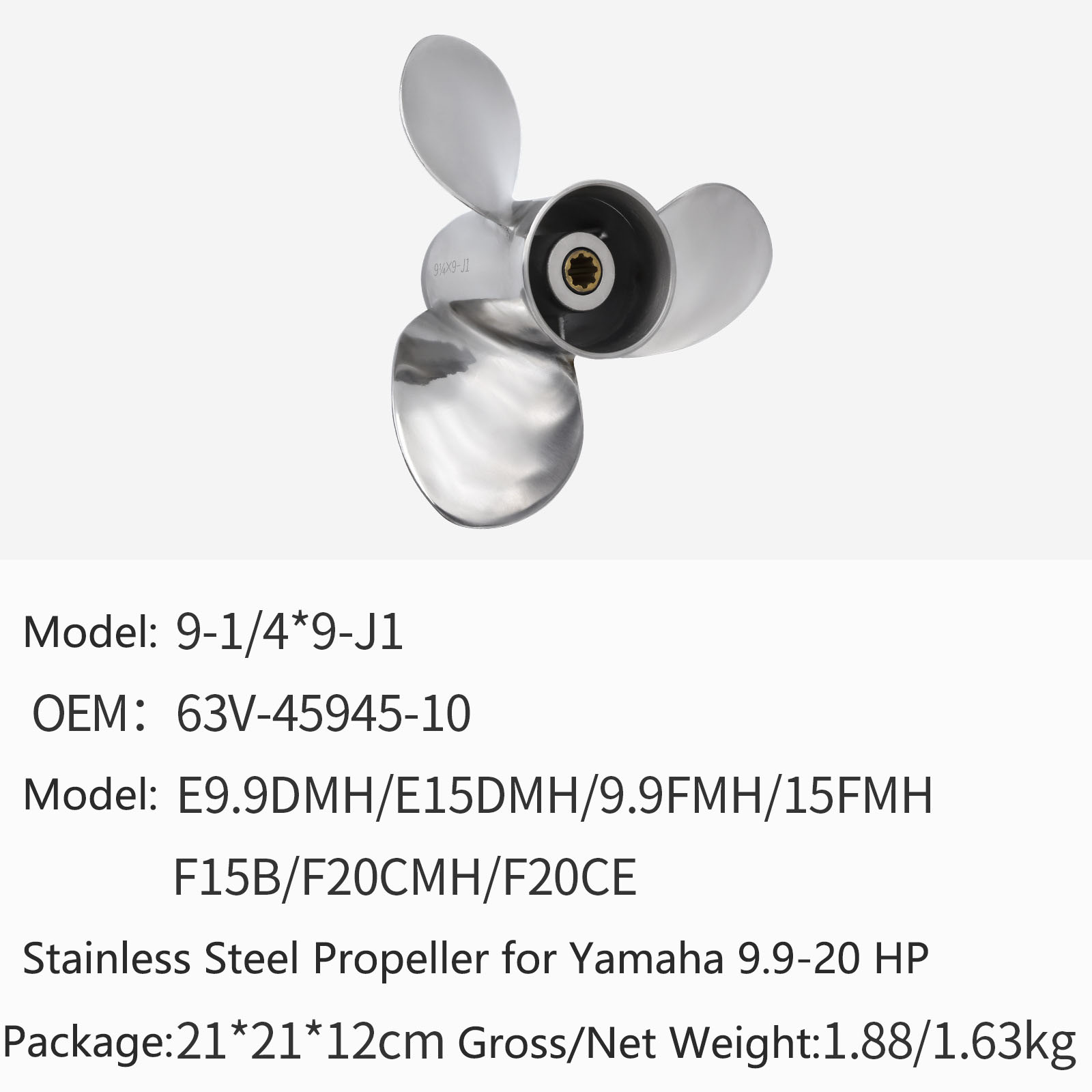 Outboard Motor Propeller Stainless - Hélice en acier inoxydable pour moteur