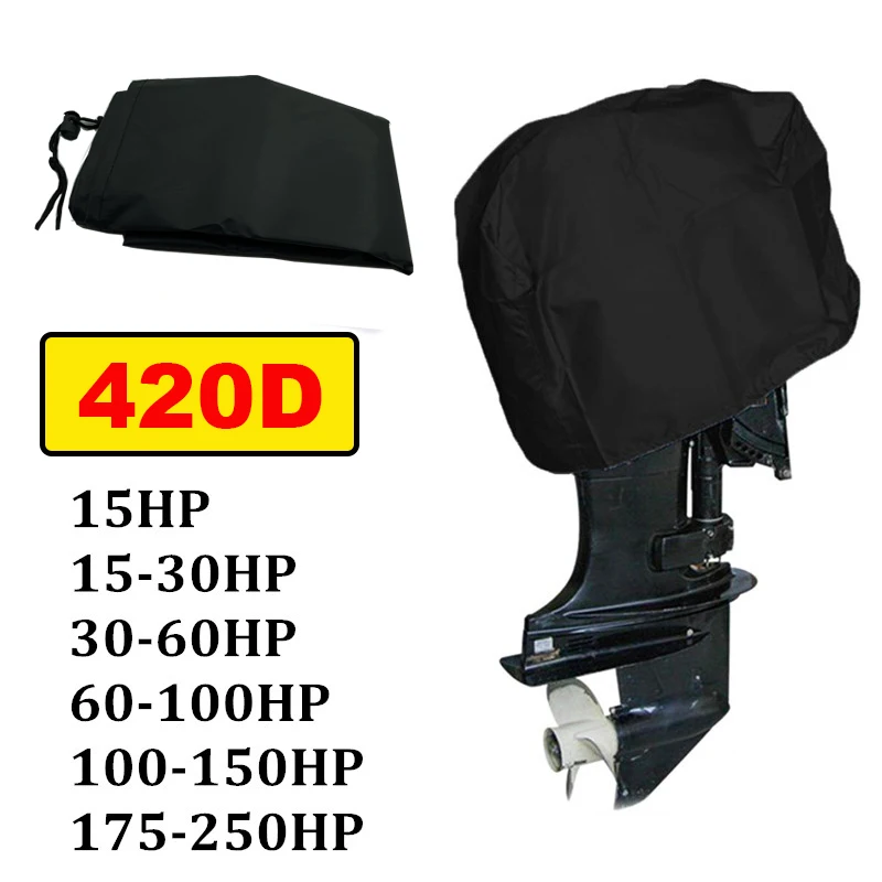 Outboard Motor Cover Waterproof - 15-250HP 420D étanche Yacht demi moteur
