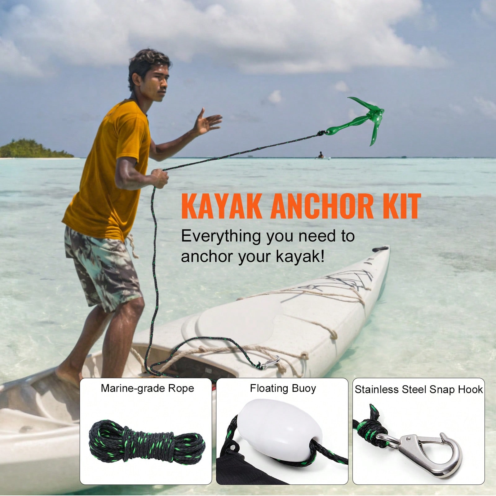Kit d'ancre avec mât et croche - Boat Anchor Kit Galvanized avis et prix