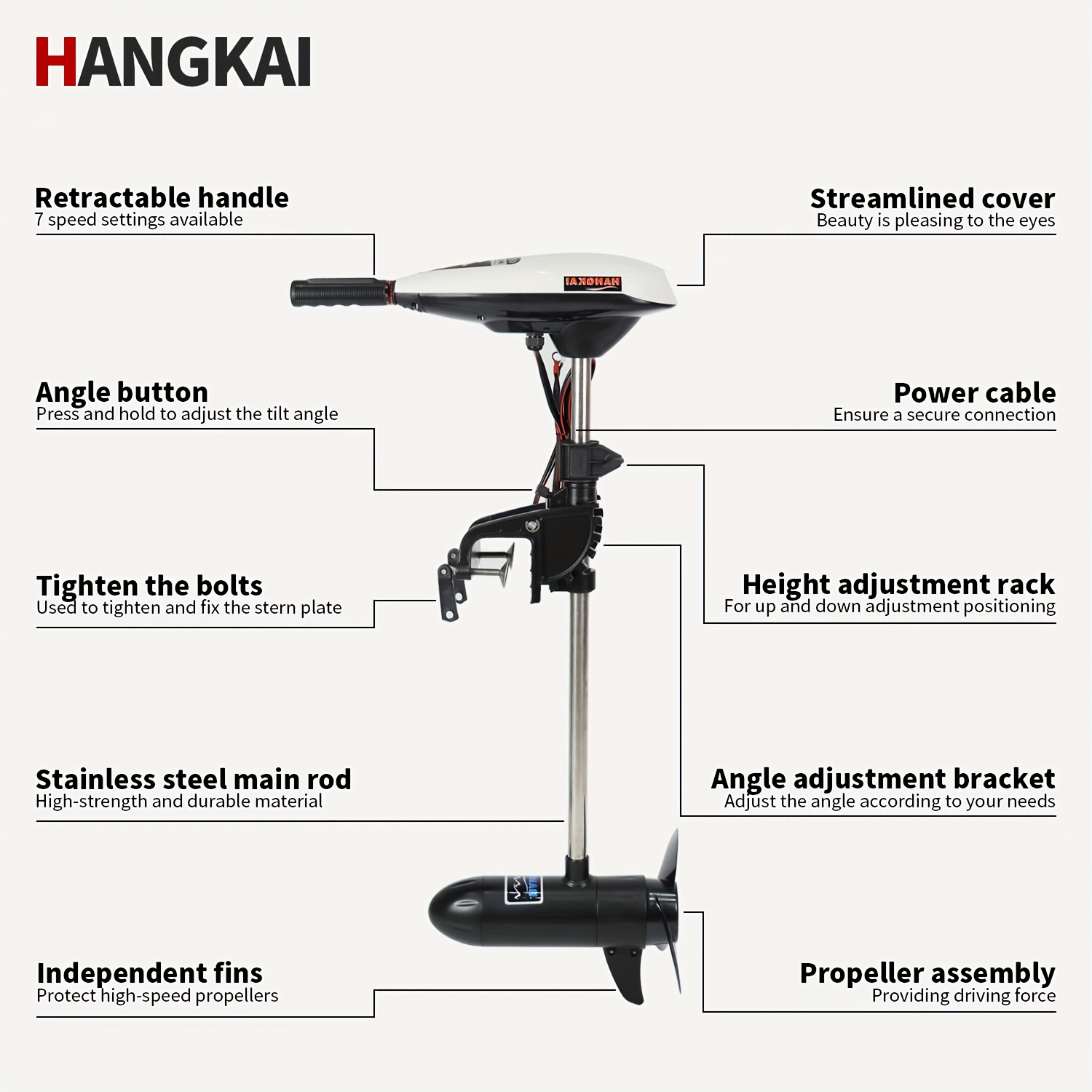 KOETSU HANGKAI Moteur de pêche - Electric Outboard Motor 3Hp avis et prix