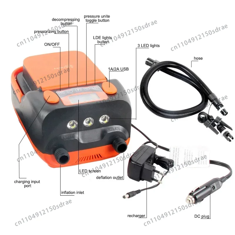 Pompe à air électrique 6000mAH - Inflatable Boat Electric Pump avis et prix