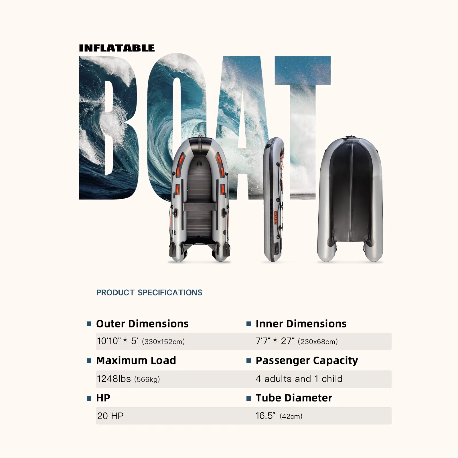 Bateau gonflable en alliage d' - Inflatable Boat 3.3M Pvc avis et prix