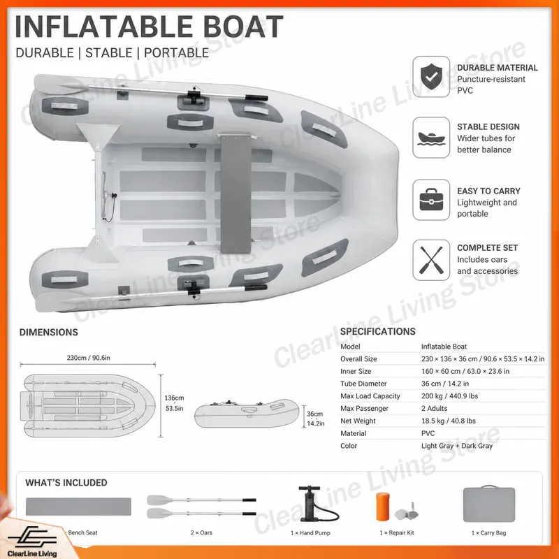 Bateau pneumatique mini 3M 3.3 - Inflatable Boat 3.3M Pvc avis et prix