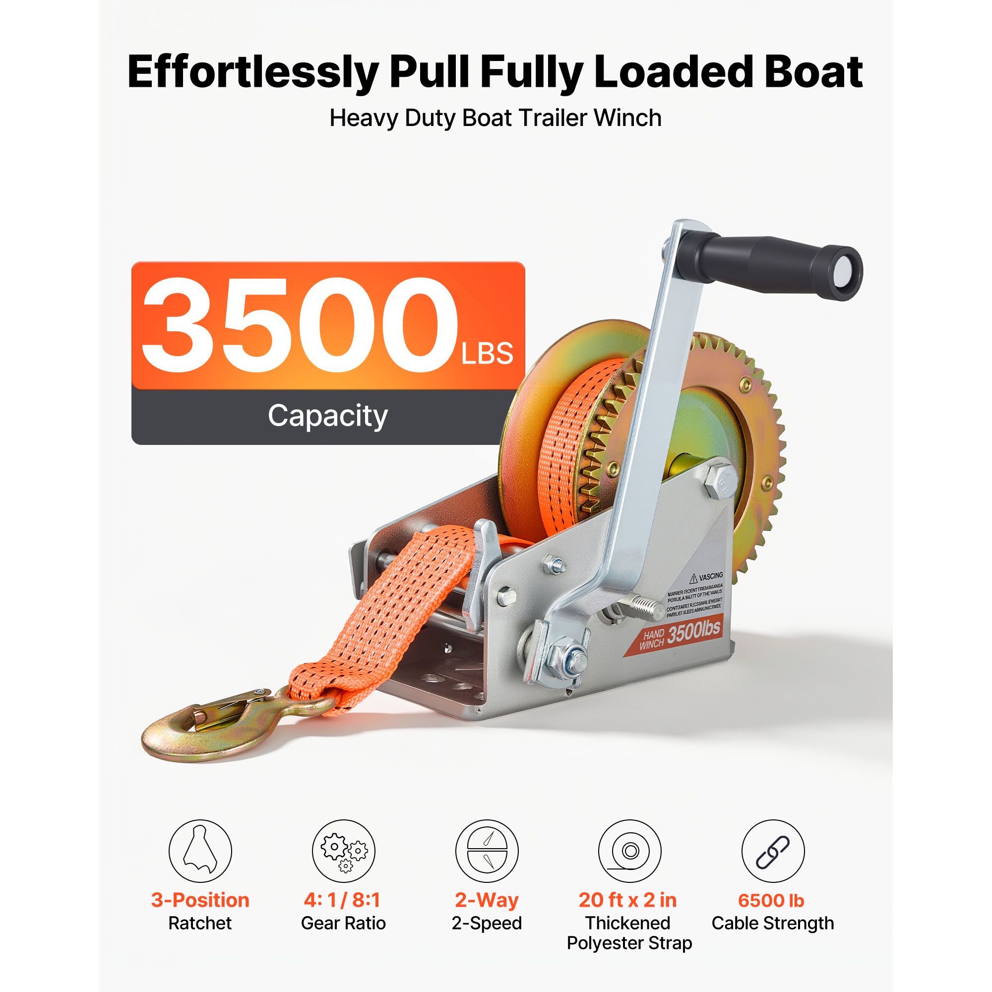 Treuil de bateau, treuil manue - Boat Trailer Winch Strap avis et prix